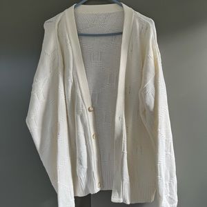 White knit cardigan